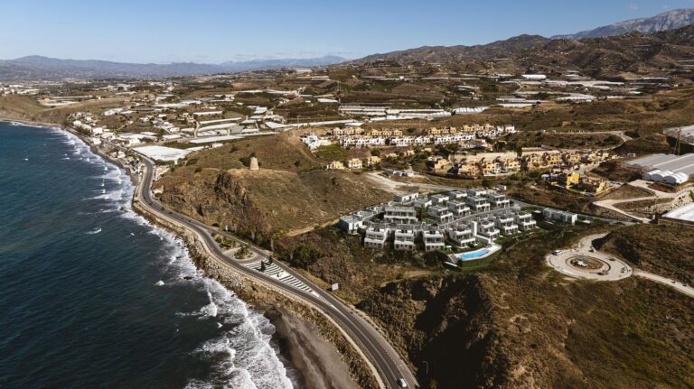 Aerial view of the coastline between Lagos and El Morche