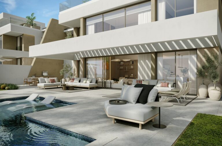 Private pool and terrace in front of the villa