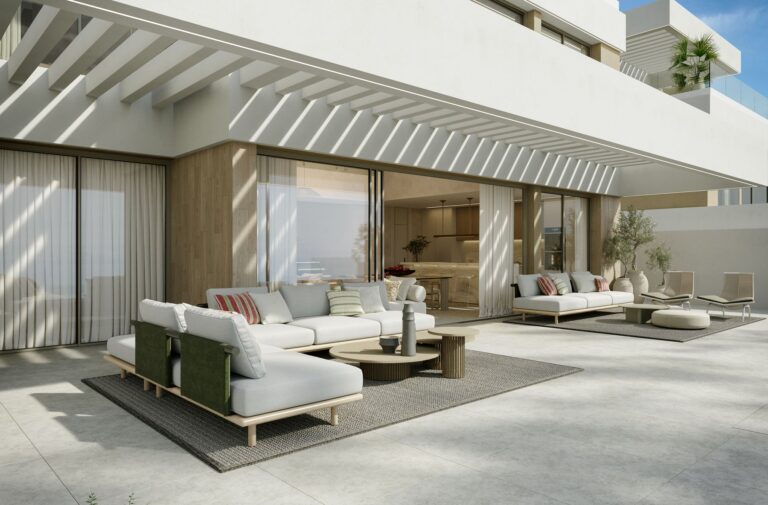 Covered terrace with outdoor sofa