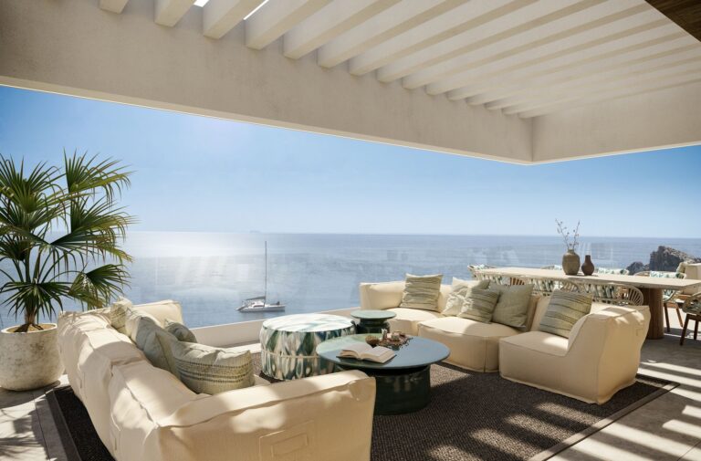 Rooftop lounge with views over the Mediterranean